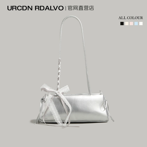 Сумка через плечо с бантиком, серебряная универсальная сумка на одно плечо, премиум класс