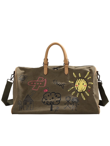 Мультяшная сумка для путешествий, вместительный и большой рюкзак подходит для мужчин и женщин, спортивная сумка, барсетка, льняная сумка