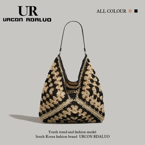 Летняя плетеная сумка через плечо, пляжная соломенная сумка на одно плечо