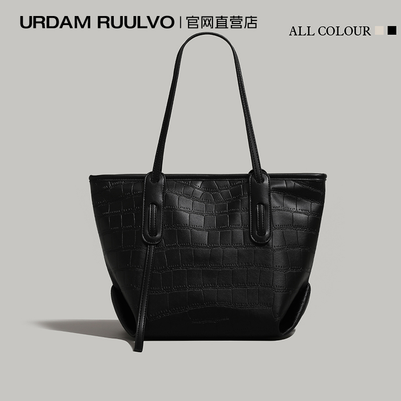 U&R High-End Crocodile Pattern Tote Bag for Women 2026 New Large-Capacity Commuter Underarm Bag Student School Bag