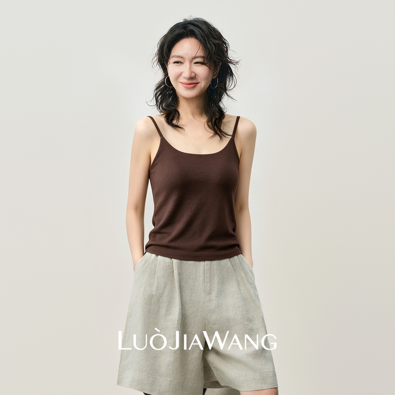 Luojia Exclusive 2026 Solid Color Tencel Linen Beauty Back Top Luojia Exclusive 2026 Solid Color Tencel Linen Beauty Back Top