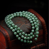 Natural A cargo oil green jade bead chain Woven jade pendant lanyard Jade beads Full bead pendant pendant rope