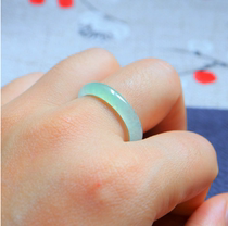 Myanmar natural emerald A cargo ice seed ring jade ring lovers jade ornament tail ring jade ornament with certificate