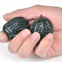 Natural Xinjiang Hetian Jade Jade walnut handpieces fitness ball self-defense black jade ink Jade play to give gifts