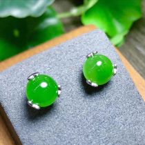 Natural Hetian Jade Jasper S925 silver inlay Jade simple fashion earrings women jade earrings pure silver ornaments