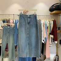 Южнокорейский товар, свежая ретро джинсовая юбка, 2023 года, в корейском стиле