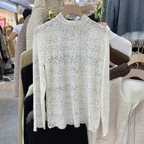Crochet lace shirt 2021 autumn and winter new fashion all-match Korea Dongdaemun loose version sweet female base shirt