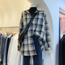 Korean Shirt 2022 New East Gate Womens Dress Early Spring Korean Version Fashion Loose 100 Hitch Plaid Shirt Cardion