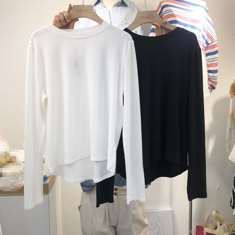 2018 đầu thu mới phiên bản Hàn Quốc của màu đơn giản thời trang hoang dã cổ tròn phiên bản lưới rộng áo thun mỏng quần áo nữ áo phông nữ cao cấp