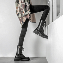 Summer Martin boots female British style thin breathable net red Joker short boots thick bottom thick bottom black boots children