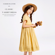 Linen GirlSen chiếc váy mùa hè váy mô hình nghệ thuật trẻ em mới ngắn tay công chúa váy trẻ em bé của chiếc váy mùa hè.