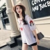 Bà bầu mùa hè cotton ngắn tay áo thun 2019 bà bầu mới mùa xuân áo dài trong quần dài khoét đáy thủy triều mẹ - Áo thai sản Áo thai sản