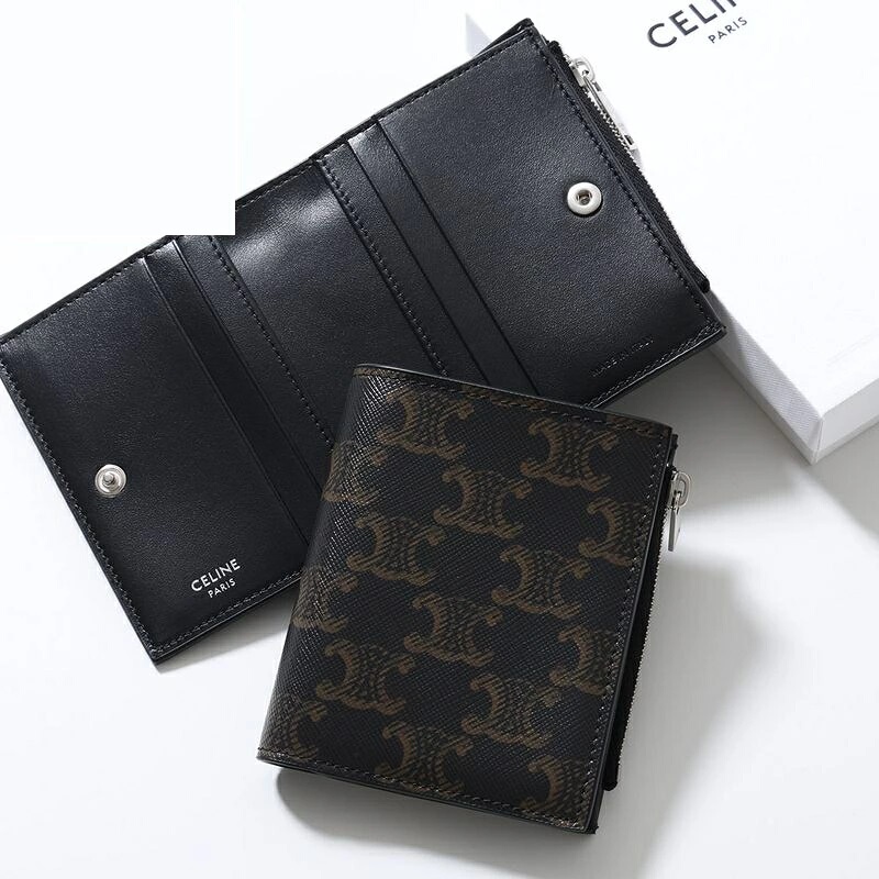 Celine 2026 New Model Compact Wallet 10E49 Women's Gift Short Folding Wallet