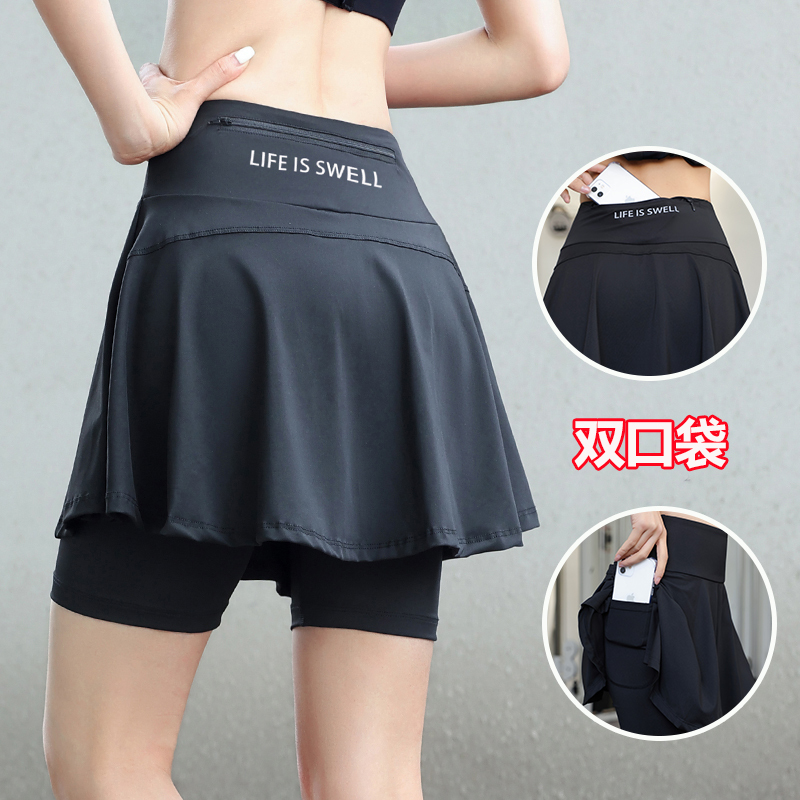 Plus Size Women's Quick-Drying Anti-Exposure Skirt Pants for Morning Running, Sports, Gym, Yoga, Running, Five-Point Shorts Skirt Plus Size Women's Quick-Drying Anti-Exposure Skirt Pants for Morning Running, Sports, Gym, Yoga, Running, Five-Point Shorts Skirt