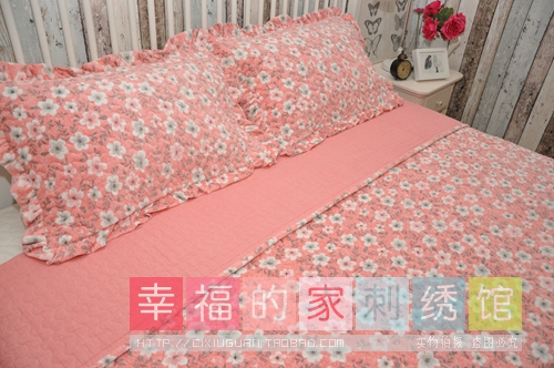 Hàn Quốc ngắn sang trọng quilted flash ba mảnh nhung trải giường ga giường cotton