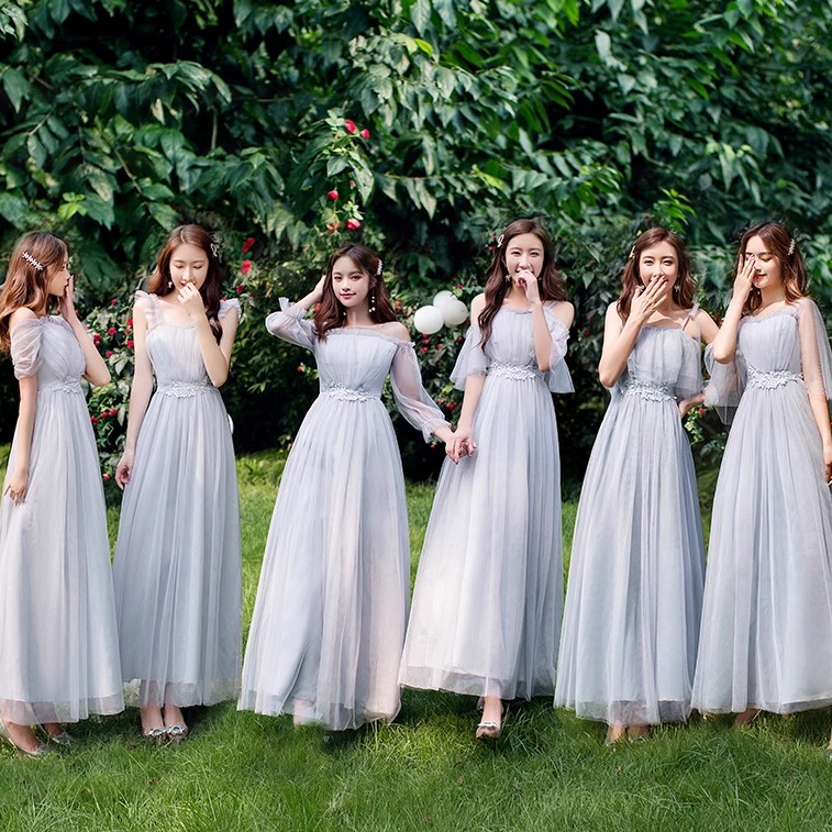 Bridesmaid Dress for Women 2026, Long Style, Can Be Worn Casually, Sister Group Fairy-Like Temperament, Slimming, Banquet, Choir, Adult Dress