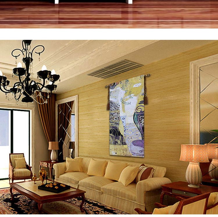Trường học mới Bỉ Tấm thảm hiên hành lang tấm thảm Jacquard Klimt "Người phụ nữ rắn nước" thảm treo tường 2m