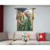 New School Bỉ Tapestry Girl Phòng ngủ Bức tranh tường nổi tiếng của Waterhouse "Scent of Women" Mới thảm trang trí phòng ngủ Tapestry