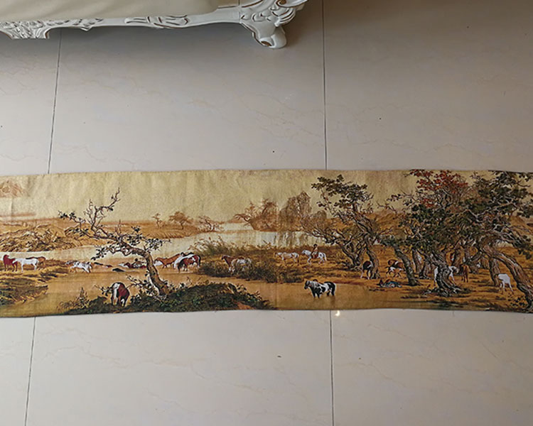 Bỉ thảm đoạn B mới của phòng khách Trung Quốc tranh bối cảnh bức tranh tường hiện đại vải văn phòng Trăm Ngựa Hình - Tapestry thảm treo tường 2m