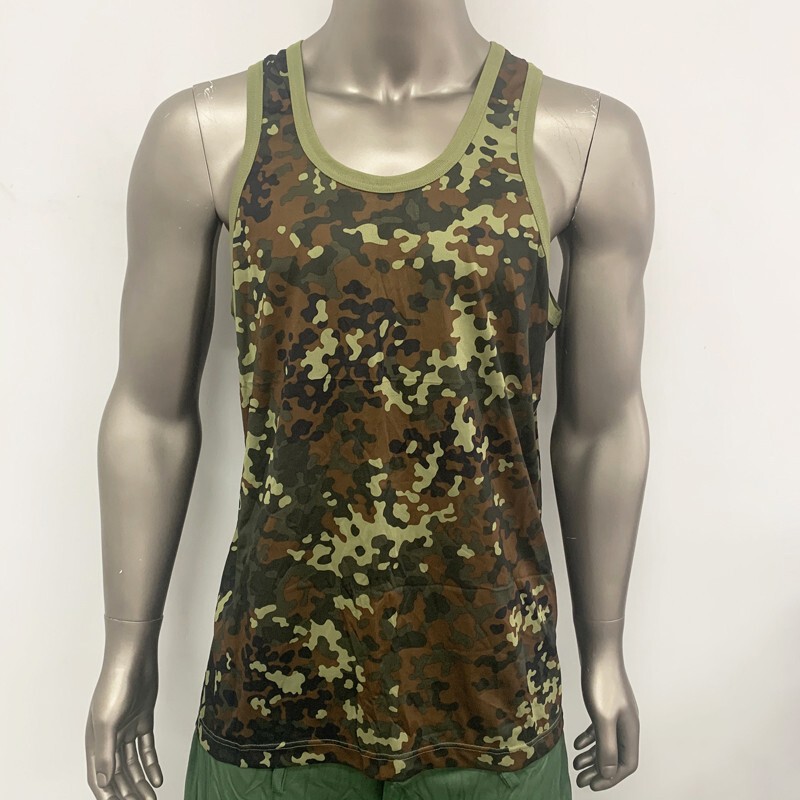 Authentic Physical Training Vest for Men, Ice Silk Hurdle Vest, Sweat-Absorbent, Quick-Drying, Sleeveless Shirt, Narrow Shoulder Camouflage Tight-Fitting Vest