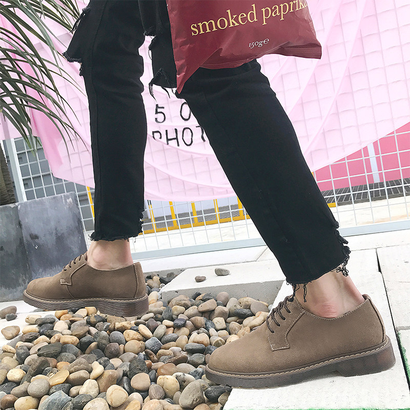 British suede work shoes men's spring low-top Martin shoes casual thick-soled men's shoes leather Martin boots men's tide