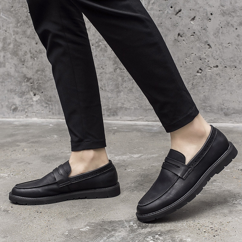 British men's beanie shoes men's summer leather one pedal casual leather shoes Korean version of the lazy set foot driving shoes men