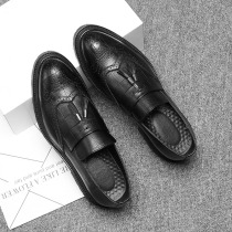 Summer Korean version Tide Jacket Foot One Foot Pedal Streaming Sushoes Black Business Casual Shoes Inglombuloc Gush Leather Shoes Man