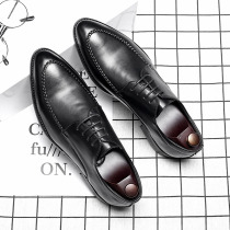 Summer men Inlen pointed Black Leather Shoes Business Casual Work Shoes Han Edition Trend 100 hitch a big pair of leather shoes
