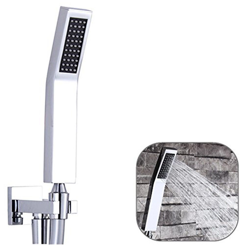 Total Copper Plated Chrome Black Handheld Shower Head Single Head Bathroom Portable Shower shower Home Cosmetic Room Lotus shower head square