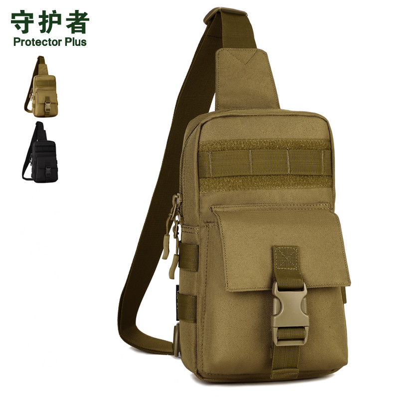 Guardian 7-inch flat casual men's bag outdoor tactical small chest bag Oxford cloth shoulder bag canvas camouflage satchel