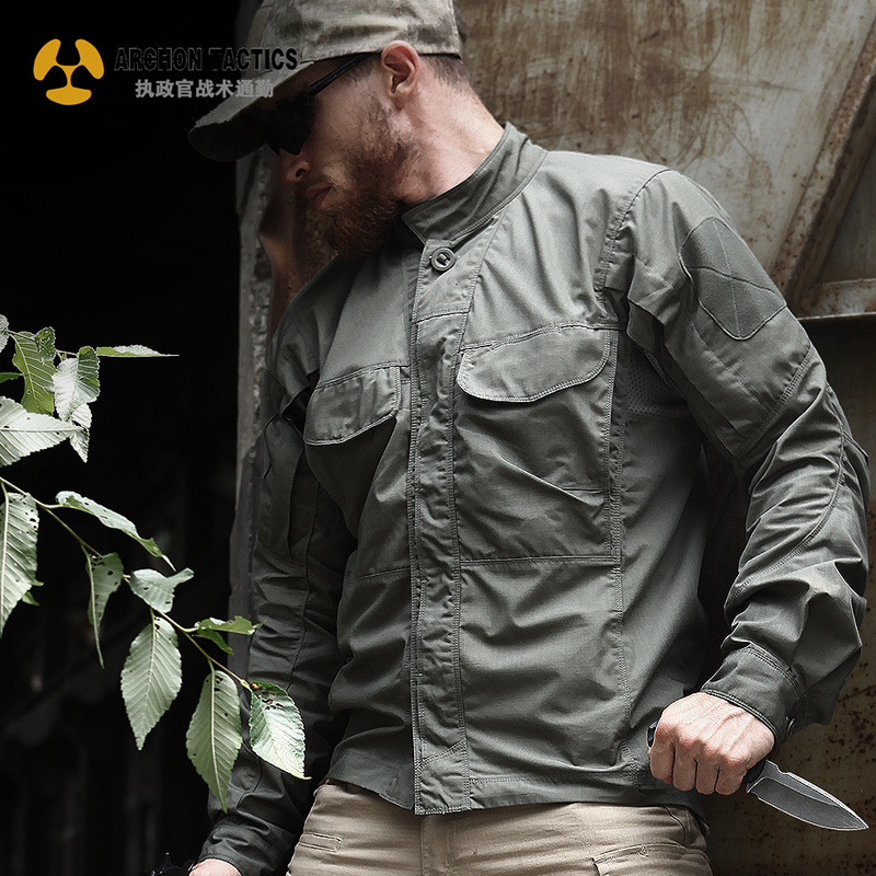 Archon Scout Tactical Shirt Men's Long Sleeve Outdoor Breathable Military Fan Large Pocket Shirt Spring and Autumn Tactical Jacket