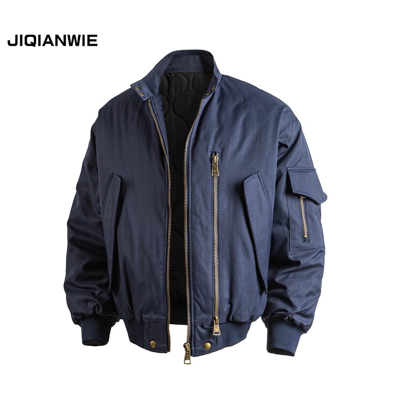 American-Style Autumn and Winter Workwear Pilot Jacket with Cotton Padding and Thickened Cleanfit Jacket for Men and Women, Harrington Bomber Cotton Jacket