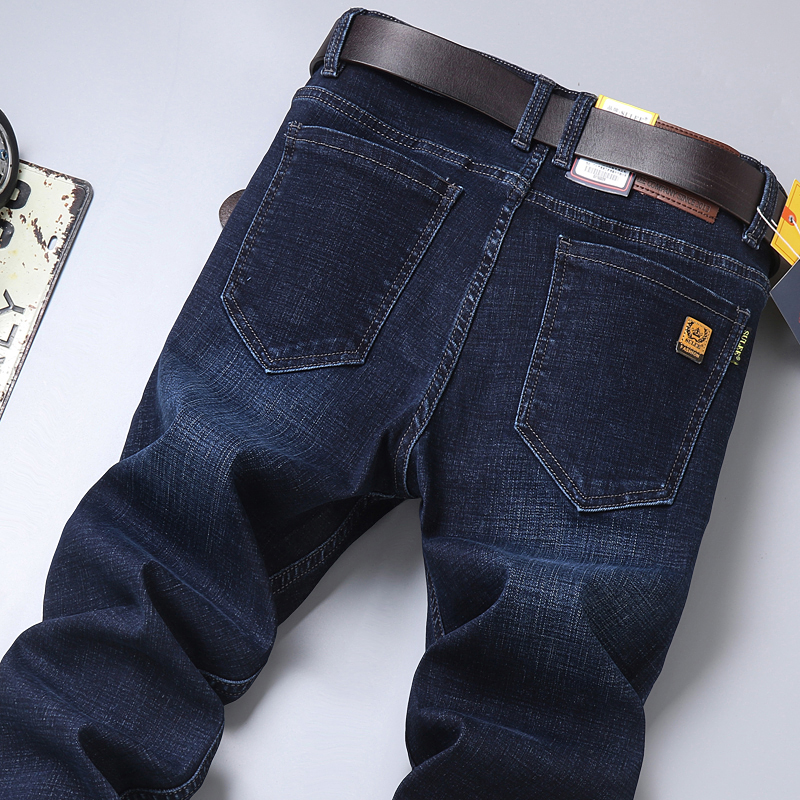 2022 spring new jeans men's slim fit spring and autumn business casual straight loose trousers summer thin section
