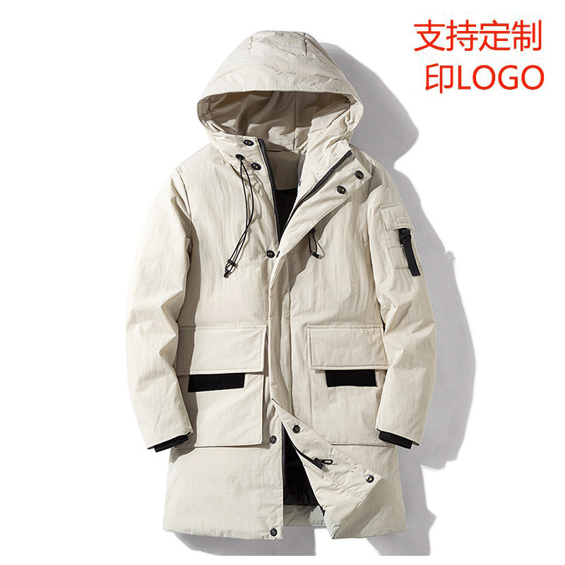 Down in a duvet suit for a long time for men and women 2023 Winter new Chauder lovers relaxed artichool dance student coat printed word-Taobao