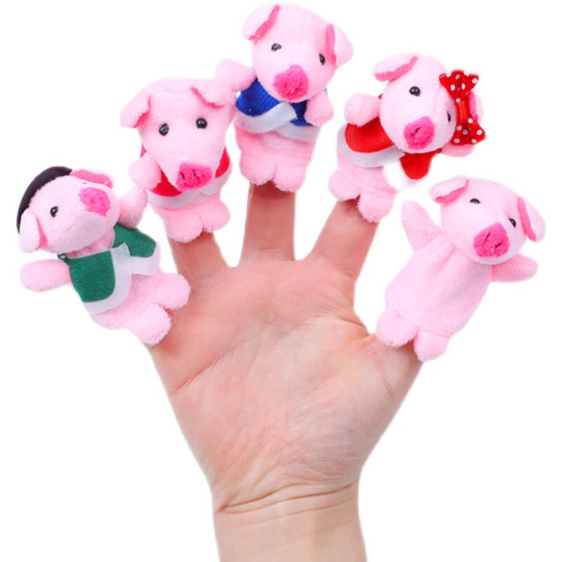 Cute Super Cute Finger Puppet Small Bear Glove Small Pig Doll Small Rat Plush Animal Children Great Grey Wolf