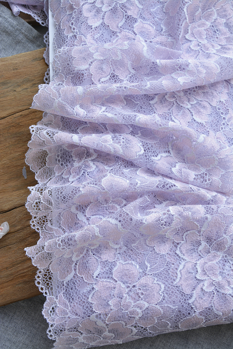 Japan imports flexible elastic lace lace clothing material purple width 17 cm