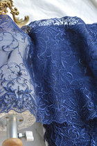 Tibetan Blue bright silk thread embroidery lace cheongsam skirt decoration mesh bottom lace material