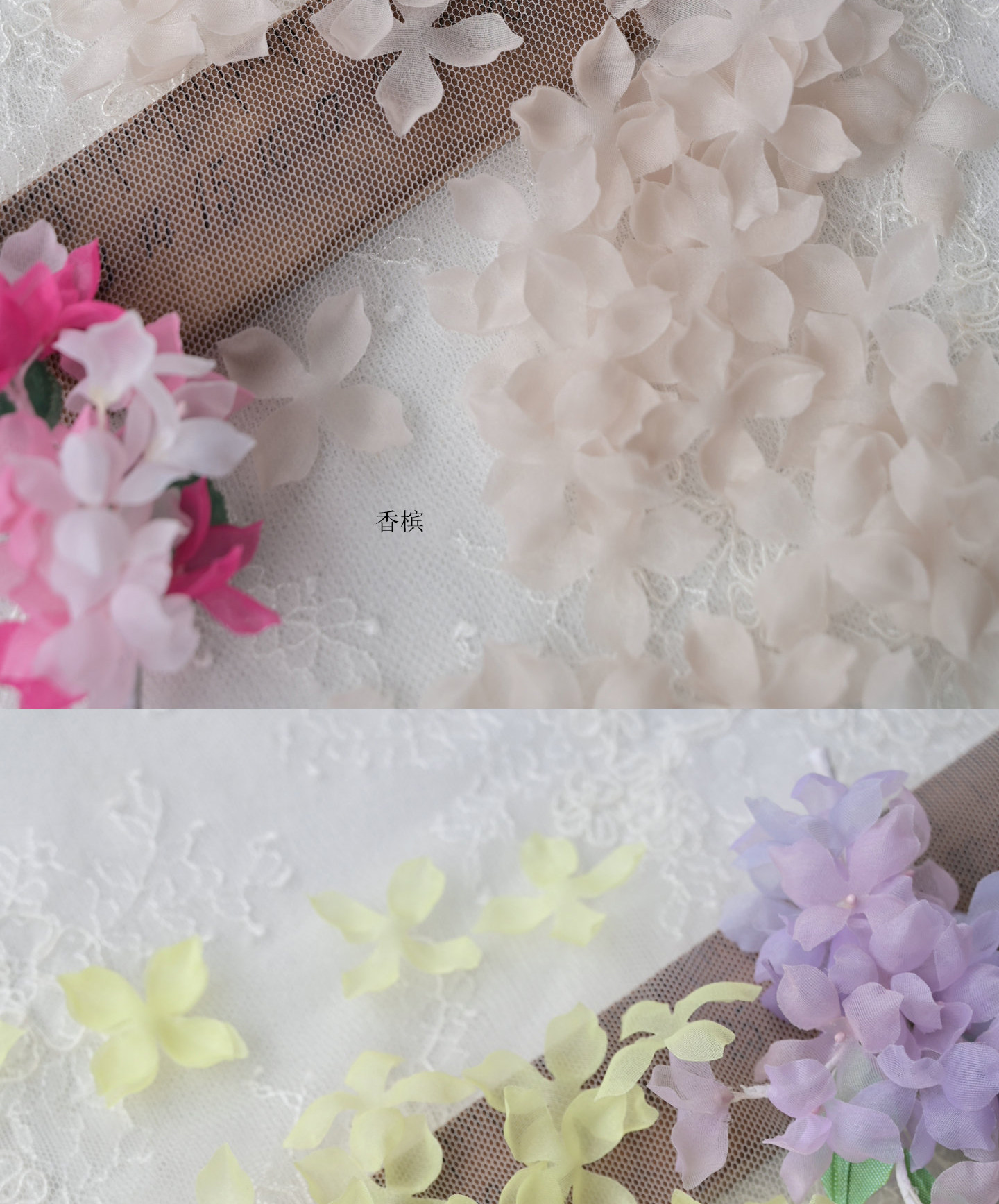 100 Stück. DIY Handgemachtes 3D-Blumenmaterial für Hochzeitskleider, Pyrographie- und Jeansgarn, Materialien für Kopfbedeckungen, Weiß und Rosa, RS247 – Detail 26