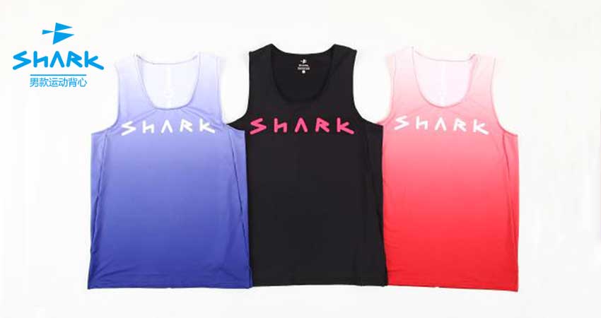 Shark shark series sports vest fitness running outdoor training night running sweating men and women summer T-shirt