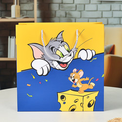 Tom and Jerry Gift Bag Cartoon Cute Large Capacity High-Value Birthday Gift Packaging Thickened Cardboard Handbag