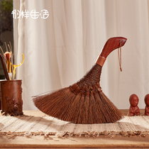 Redwood handle brown silk sweeping bed brush mountain brown small broom car interior cleaning brush anti-static lint dust removal brush