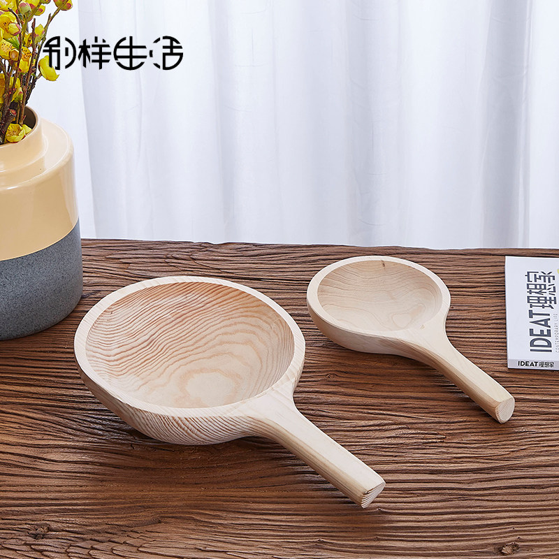 Large water scoop tea ceremony scoop water spoon wood scoop bath water scoop solid wood water scoop soaking water spoon wooden spoon long handle soup spoon