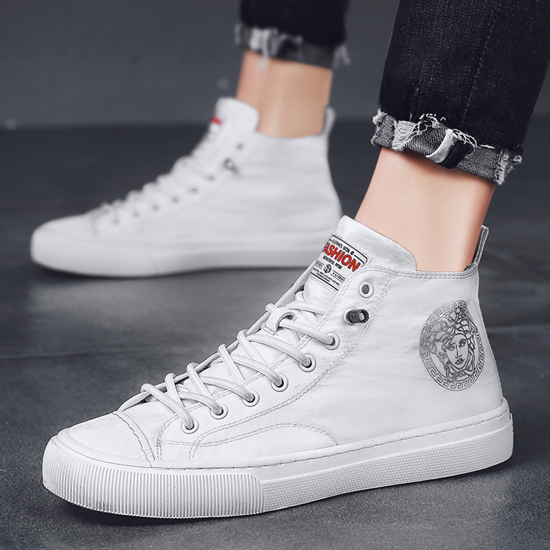 Zhongbang men's shoes 2022 new spring Korean version trend canvas shoes Medusa tide shoes all-match high-top shoes breathable