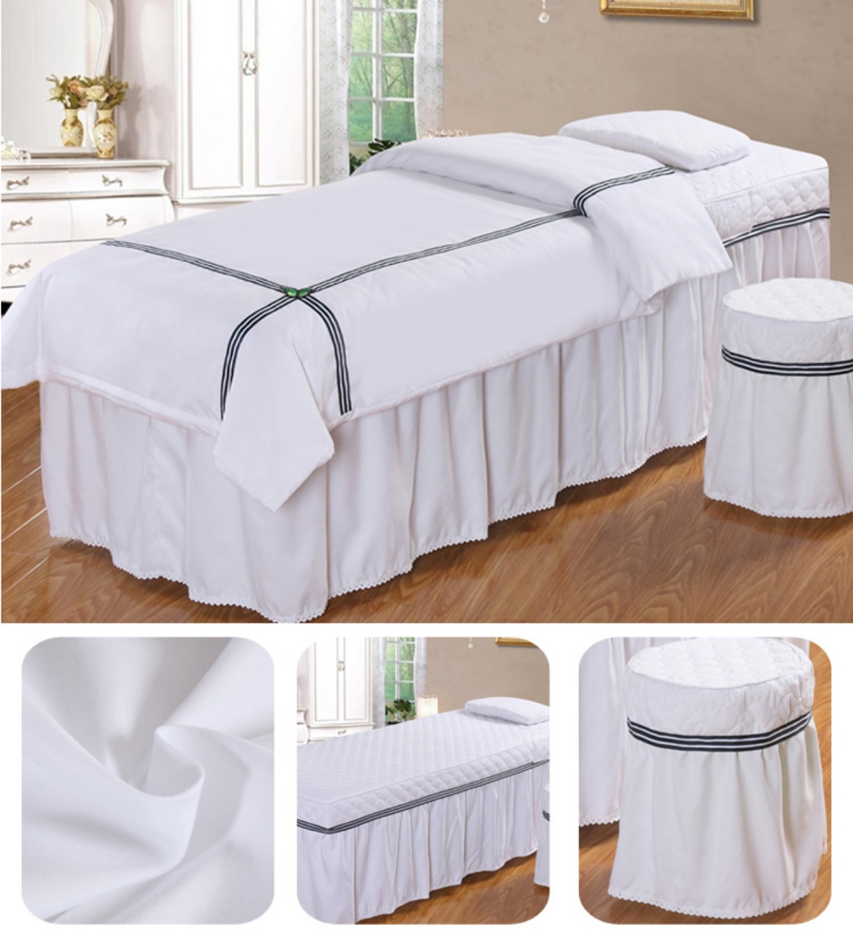 Beauty salon khăn trải giường gia đình của bốn bộ dầu gội đầu massage xông hơi bedspread châu Âu đơn giản đặc biệt trải giường custom-made - Trang bị tấm ra giường spa