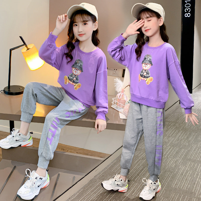 Children's suit Women's spring autumn 2022 New CUHK Scout Two sets of foreign fashion girls spring girls spring clothes