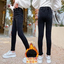 Girl pants 2021 new gush thickened autumn and winter outwear children CUHK Girl girl Jeans Ocean underpants