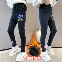 Girl Gush Pants Autumn Winter Outwear 8 Year Old Girl 7 Integrated Suede Thickened 9 CUHK Child Winter Children Jeans 6