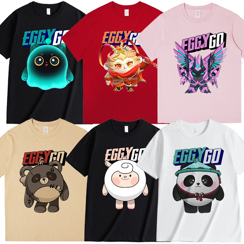 Egg Party T-Shirt Versatile Short-Sleeve Children's Clothing Boys' Tops Jk Girl Punisher Knight Student Game Merchandise