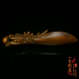 Антикварная старая древесная резьба Желтополовая резьба Творческая сплошная деревянная крем чайная лопата