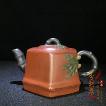 Yixing purple sand early old pot famous Jiang Rong made bamboo rhythm hexagonal pot all handmade mesh original sand stock tea set